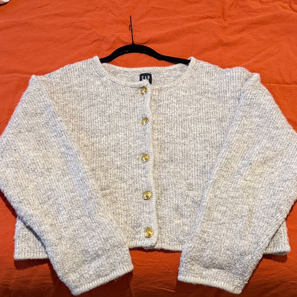 GAP Light Gray Button-Up Cardigan